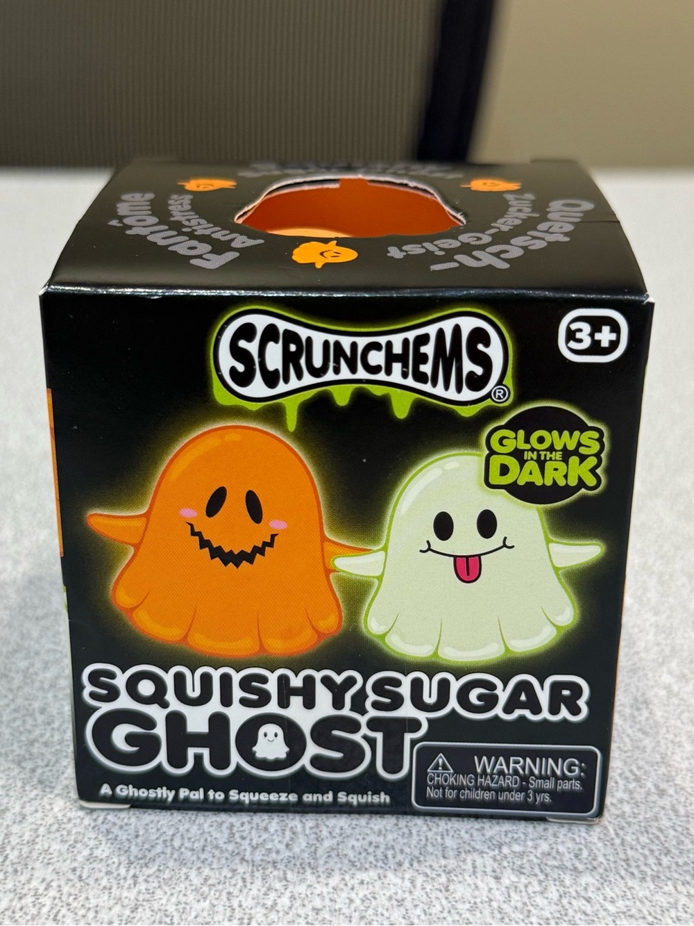 Scrunchems Squishy Sugar Ghost Orange Glow in the Dark Halloween Squishy NEW!